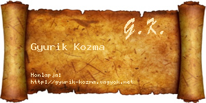 Gyurik Kozma névjegykártya